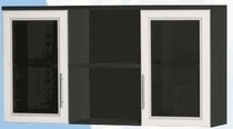 Антресоль большая с двумя стеклодверями ДЛЯ ГОСТИНОЙ АБС-2 Венге/Дуб выбеленный в Полтавке - poltavka.katalogmebeli.com | фото