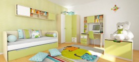Детская комната Эппл (Зеленый/Белый/корпус Клен) в Полтавке - poltavka.katalogmebeli.com | фото 5