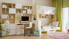 Детская комната Флёр (Белый/корпус Клен) в Полтавке - poltavka.katalogmebeli.com | фото