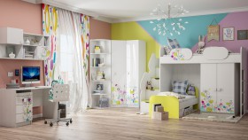 Детская комната Флер (Белый/корпус Выбеленное дерево) в Полтавке - poltavka.katalogmebeli.com | фото 3
