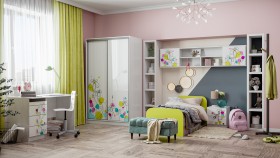 Детская комната Флер (Белый/корпус Выбеленное дерево) в Полтавке - poltavka.katalogmebeli.com | фото 1