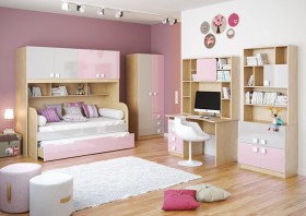 Детская комната Грэйси (Розовый/Серый/корпус Клен) в Полтавке - poltavka.katalogmebeli.com | фото 2
