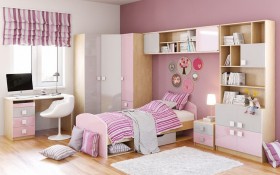 Детская комната Грэйси (Розовый/Серый/корпус Клен) в Полтавке - poltavka.katalogmebeli.com | фото 3