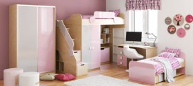 Детская комната Грэйси (Розовый/Серый/корпус Клен) в Полтавке - poltavka.katalogmebeli.com | фото 5