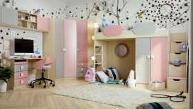 Детская комната Грэйси (Розовый/Серый/корпус Клен) в Полтавке - poltavka.katalogmebeli.com | фото 1