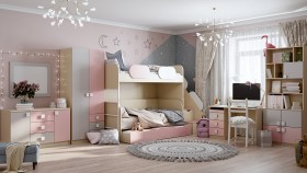Детская комната Грэйси (Розовый/Серый/корпус Клен) в Полтавке - poltavka.katalogmebeli.com | фото 12