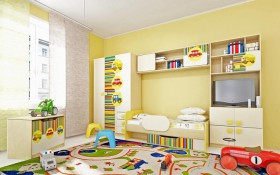 Детская комната Клаксон (Бежевый/корпус Клен) в Полтавке - poltavka.katalogmebeli.com | фото 2