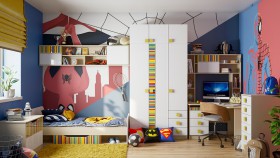 Детская комната Клаксон без машинок (Белый/корпус Клен) в Полтавке - poltavka.katalogmebeli.com | фото