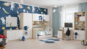 Детская комната Санни (Белый/корпус Клен) в Полтавке - poltavka.katalogmebeli.com | фото 3