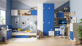 Детская комната Скай (Синий/Белый/корпус Клен) в Полтавке - poltavka.katalogmebeli.com | фото 1