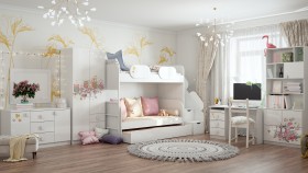 Детская комната Совушки (Белый/корпус Выбеленное дерево) в Полтавке - poltavka.katalogmebeli.com | фото 3