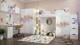 Детская комната Совушки (Белый/корпус Выбеленное дерево) в Полтавке - poltavka.katalogmebeli.com | фото