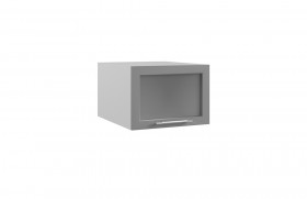 Гарда ГПГС 500 шкаф верхний горизонтальный глубокий со стеклом (Белый Эмалит/корпус Серый) в Полтавке - poltavka.katalogmebeli.com | фото