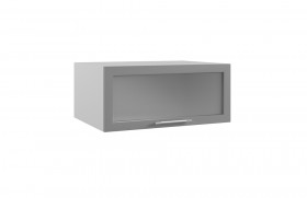 Гарда ГПГС 800 шкаф верхний горизонтальный глубокий со стеклом (Джинс/корпус Серый) в Полтавке - poltavka.katalogmebeli.com | фото