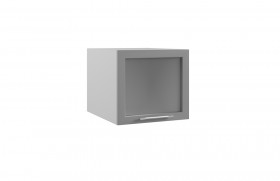 Гарда ГВПГС 500 шкаф верхний горизонтальный глубокий со стеклом высокий (Белый Эмалит/корпус Серый) в Полтавке - poltavka.katalogmebeli.com | фото