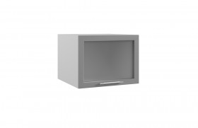 Гарда ГВПГС 600 шкаф верхний горизонтальный глубокий со стеклом высокий (Белый Эмалит/корпус Серый) в Полтавке - poltavka.katalogmebeli.com | фото
