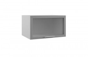 Гарда ГВПГС 800 шкаф верхний горизонтальный глубокий со стеклом высокий (Белый Эмалит/корпус Серый) в Полтавке - poltavka.katalogmebeli.com | фото