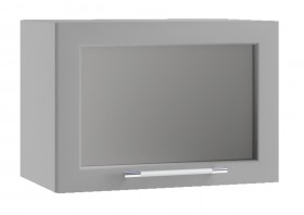 Гарда ПГС 500 шкаф верхний горизонтальный со стеклом (Белый Эмалит/корпус Серый) в Полтавке - poltavka.katalogmebeli.com | фото