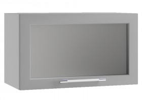 Гарда ПГС 600 шкаф верхний горизонтальный со стеклом (Белый Эмалит/корпус Серый) в Полтавке - poltavka.katalogmebeli.com | фото