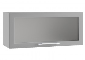 Гарда ПГС 800 шкаф верхний горизонтальный со стеклом (Белый Эмалит/корпус Серый) в Полтавке - poltavka.katalogmebeli.com | фото