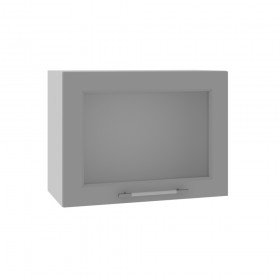 Гарда ВПГС 600 шкаф верхний горизонтальный со стеклом высокий (Белый Эмалит/корпус Серый) в Полтавке - poltavka.katalogmebeli.com | фото