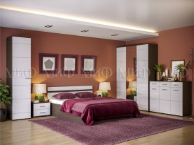 Спальня Нэнси (Венге/Белый глянец) в Полтавке - poltavka.katalogmebeli.com | фото