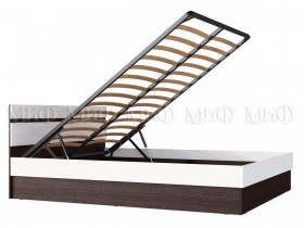 Ким кровать с подъемным механизмом 1,6 (Венге/белый глянец) в Полтавке - poltavka.katalogmebeli.com | фото 2