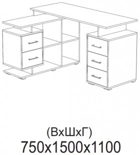 Компьютерный стол угловой СКМУ-3 белый в Полтавке - poltavka.katalogmebeli.com | фото 2