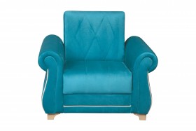Кресло для отдыха "Порто" (велюр киви бирюза / микровельвет крем) в Полтавке - poltavka.katalogmebeli.com | фото 3
