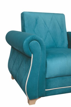 Кресло для отдыха "Порто" (велюр киви бирюза / микровельвет крем) в Полтавке - poltavka.katalogmebeli.com | фото 5