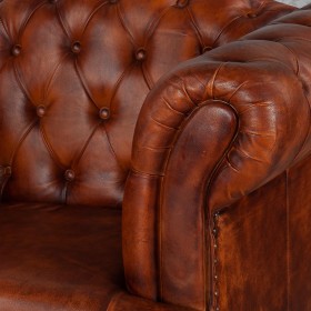 Кресло кожаное Лофт Честер-Нью (Коричневый, Рыжий) в Полтавке - poltavka.katalogmebeli.com | фото 4