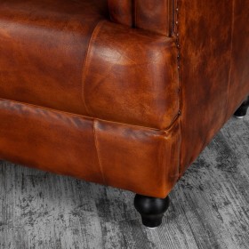 Кресло кожаное Лофт Честер-Нью (Коричневый, Рыжий) в Полтавке - poltavka.katalogmebeli.com | фото 8