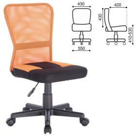 Кресло компактное BRABIX Smart MG-313 (черный, оранжевый) в Полтавке - poltavka.katalogmebeli.com | фото 1