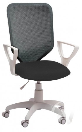 Кресло компьютерное Элегия S (белый/ткань сетка темно-серая) в Полтавке - poltavka.katalogmebeli.com | фото