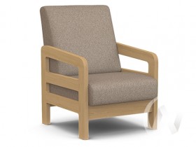Кресло отдыха Вега-34 (бук лак/UNO CARAMEL) в Полтавке - poltavka.katalogmebeli.com | фото
