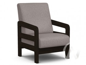 Кресло отдыха Вега-34 (венге лак/UNO ROSY-GREY) в Полтавке - poltavka.katalogmebeli.com | фото 1