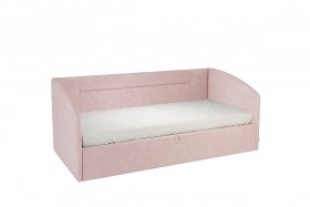 Кровать 0.9 Альба Софа (Нежно-розовый велюр) в Полтавке - poltavka.katalogmebeli.com | фото