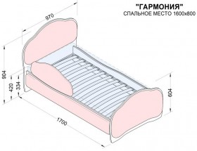 Кровать 160 Гармония 33 Сиреневый (мягкий бортик) в Полтавке - poltavka.katalogmebeli.com | фото 2