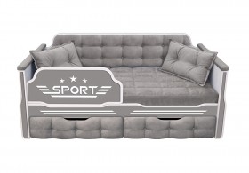 Кровать 160 серии Спорт 2 ящика 45 Серый (подушки) в Полтавке - poltavka.katalogmebeli.com | фото