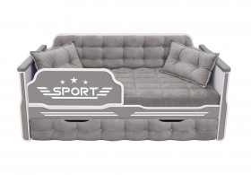 Кровать 170 серии Спорт 1 ящик 45 Серый (подушки) в Полтавке - poltavka.katalogmebeli.com | фото