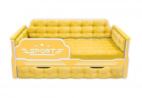 Кровать 170 серии Спорт 1 ящик 74 Жёлтый (мягкие боковые накладки) в Полтавке - poltavka.katalogmebeli.com | фото