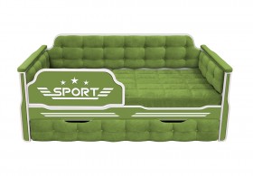Кровать 170 серии Спорт 1 ящик 76 Зелёный (мягкие боковые накладки) в Полтавке - poltavka.katalogmebeli.com | фото