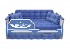 Кровать 170 серии Спорт 1 ящик 85 Синий (подушки) в Полтавке - poltavka.katalogmebeli.com | фото