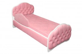 Кровать 180 Гармония 36 Светло-розовый (мягкий бортик) в Полтавке - poltavka.katalogmebeli.com | фото 1