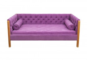 Кровать 180 серии Леди  32 Фиолетовый (подушка валик) в Полтавке - poltavka.katalogmebeli.com | фото 1