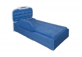 Кровать 190 Атлет Lux 29 Синий (мягкий бортик) в Полтавке - poltavka.katalogmebeli.com | фото