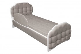 Кровать 190 Атлет Lux 96 Серый (мягкий бортик) в Полтавке - poltavka.katalogmebeli.com | фото