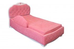 Кровать 190 Гармония Lux 36 Розовый (мягкий бортик) в Полтавке - poltavka.katalogmebeli.com | фото