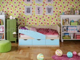 Кровать Бабочки 1,6м (Голубой матовый) в Полтавке - poltavka.katalogmebeli.com | фото