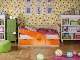 Кровать Бабочки 1,6м (Оранжевый металлик) в Полтавке - poltavka.katalogmebeli.com | фото